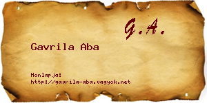 Gavrila Aba névjegykártya